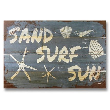 WILE E. WOOD 20 x 14 Sand Surf Sun Wood Art WI86827